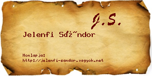 Jelenfi Sándor névjegykártya